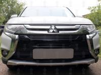 Mitsubishi Outlander (15–) Защита радиатора Premium, чёрная, 3 части