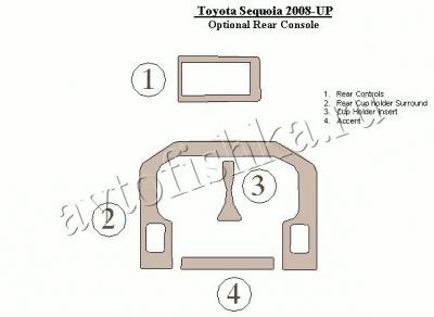 Декоративные накладки салона Toyota Sequoia 2008-н.в. Optional Rear Console